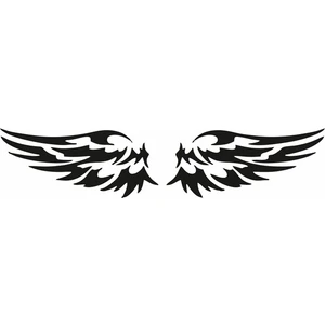 Reysa Tasarım Çift Kanat Oto Logo Sticker 30X10 cm Siyah