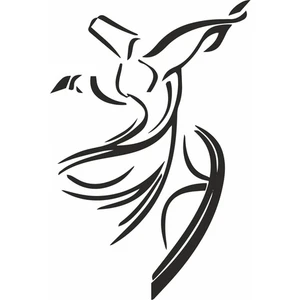 Reysa Tasarım Mevlana Silüet Sticker 13X19 cm Beyaz
