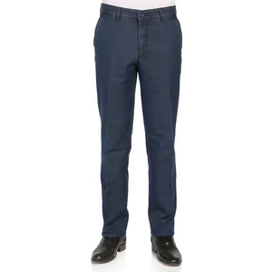 Erkek Lacivert Likralı Kalın Kışlık Cepli Klasik Kesim Kot Pantolon