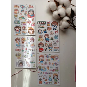 EyER Shoping Kawaii Kız Tema Etiket Sticker Set