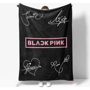 Erayshome Black Pink Desenli Baskılı Polar Tv Battaniyesi