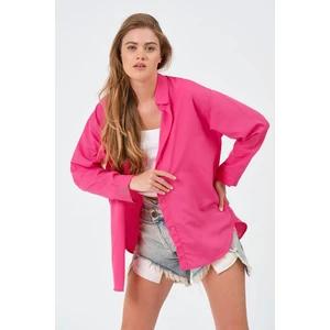 BRAKO TEKSTİL Kadın  Oversize Uzun Basic Gömlek