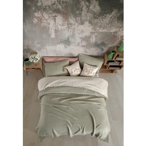 Destiny Hometex Yeşil 4 Katlı Multi Muslin %100 Pamuk Çift Kişillik Yatak Örtüsü