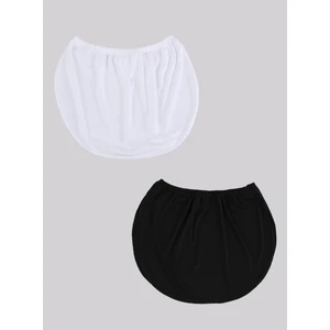 2’li Paket Yuvarlak Kesim Içlik Etek Beyaz ve Siyah
