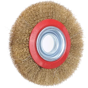 Taşlama Motoru Çelik Fırçası 150 mm Spiral Sarı Tel Fırça Kir Pas Yağ Sökme Parlatma Fırçası
