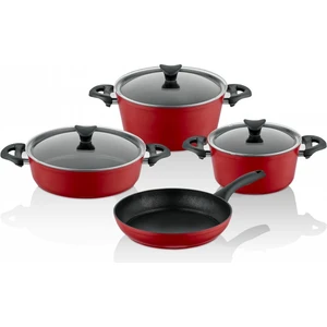 Master Cook 4'lü 7 Parça Granit Tencere Seti Kırmızı