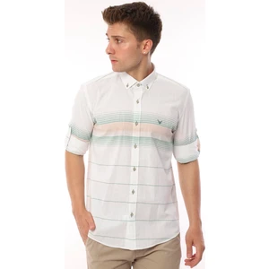 Slim Fit Uzun Kol Panolu Keten Hediye Kutulu Kolay Ütülenebilir Erkek Gömlek(A.34) - Yeşil