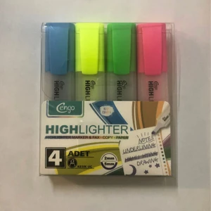 Neon Renk Fosforlu Işaretleme Kalemi 4 Lü Set