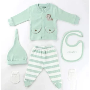 Aziz Bebe Sincap   Baskılı Beşli TAKIM5313 Yeşil-0m