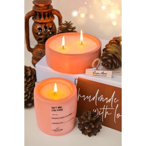 Ersu Store  2'li Beton Saksı Içinde Lavanta Amber Kokulu Soya Mum Seti