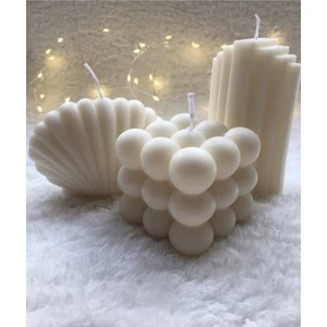 Ersu Store  3lü Dekoratif Kokulu Mum Set Bubble Istiridye Buz Dağı