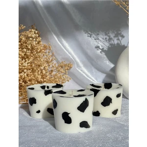 Jeane Home Decor Jeane Candles Üçlü Inek Desenli Cow Print Siyah Beyaz Kokulu Mum