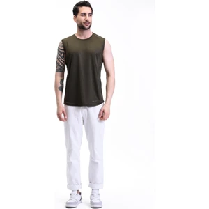 Ghassy Co. Erkek Nem Emici Hızlı Kuruma Atletik Teknik Performans Sporcu Sıfır Kol T-Shirt Gym 108