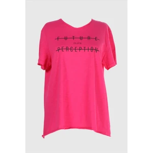 2093_Baskılı V Yaka Kısa Kollu T-shirt