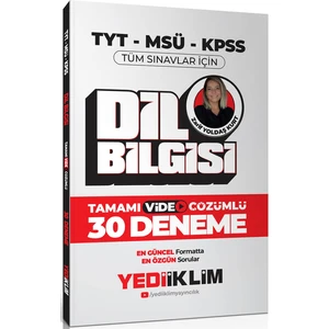 Yediiklim Yayınları 2024 TYT-Msü-KPSS Dil Bilgisi Tamamı Video Çözümlü 30 Deneme