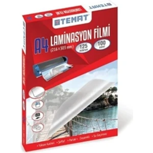 A4 Laminasyon Filmi (216 x 303MM) 125 Mikron 100'LÜ Kutu
