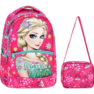 Ilkokul Frozen Desenli Kız Çocuk Ilkokul Çantası + Beslenme Çantası