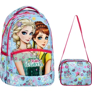 Ilkokul Frozen Desenli Kız Çocuk Ilkokul Çantası + Beslenme Çantası