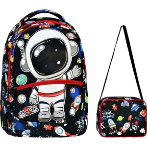 Ilkokul Astronot Desenli Ilkokul Çantası + Beslenme Çantası