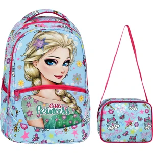 Ilkokul Frozen Desenli Kız Çocuk Ilkokul Çantası + Beslenme Çantası