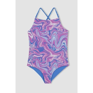 Kız Çocuk Desenli Çift Yönlü Mayo Z3592A623HS