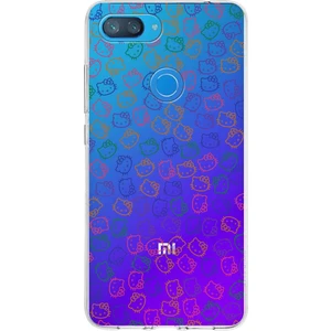 Printify Xiaomi Mi 8 Lite ile Uyumlu Kapak Sevimli Karakterler Tasarımlı Şeffaf Silikon Kılıf