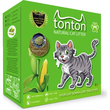 Tonton Mısır Koçanı Granülü Topaklaşan Doğal Kedi Kumu 8