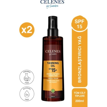 Celenes By Sweden herbal Bronzlaştırıcı Güneş Yağı 200 ml