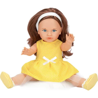 Dollz'n More Renkli Tina Classic Bebek 45 cm Sarı Elbiseli Eğlenceli Kız Çocuk