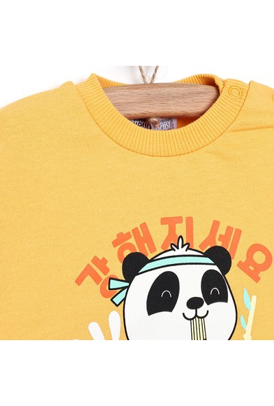 Hello Baby Hellobaby Basic Panda Desenli Bebek Sweatshirt Erkek Bebek
