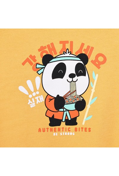 Hello Baby Hellobaby Basic Panda Desenli Bebek Sweatshirt Erkek Bebek