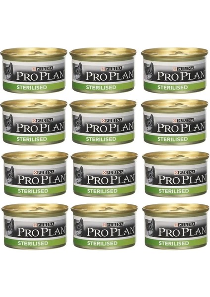 Proplan Sterilised Ton Balıklı ve Somonlu Kısırlaştırılmış Yetişkin Kedi Maması Konserve 12X85 gr