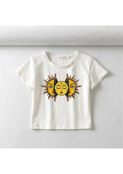 Sun And Moon Beyaz Crop