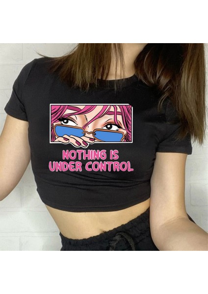 Nothing Is Under Control Siyah Crop