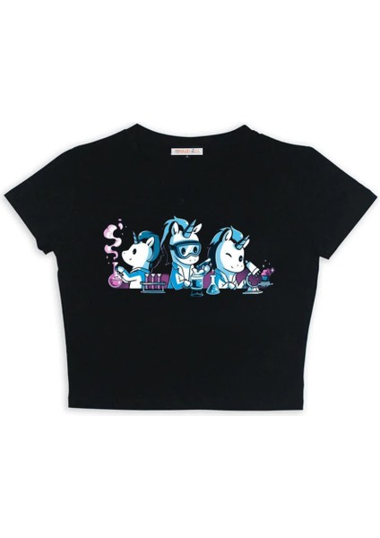 Little Horse Learning Baskılı Siyah Crop fiyatları