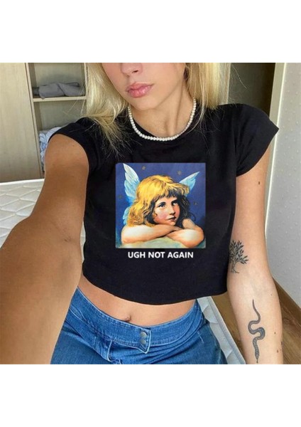 Ugh Not Again Siyah Crop