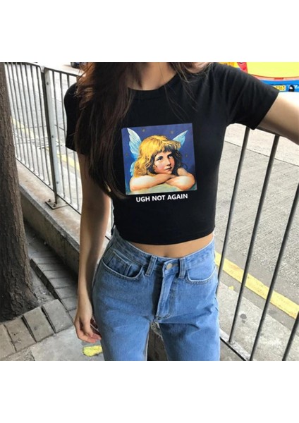 Ugh Not Again Siyah Crop fiyatları
