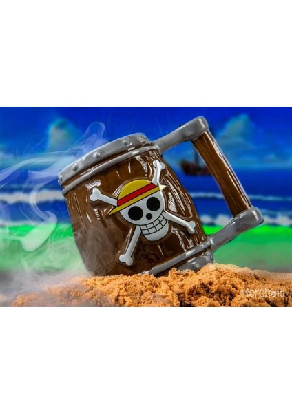 One Piece İskelet Fıçı 3D Tasarım Kupa Bardak