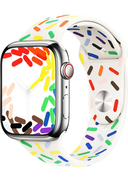Apple Watch 42 44 45 49 mm Seri 4 5 6 7 8 9 Se Ultra 2 ile Uyumlu Kordon Pride Silikon