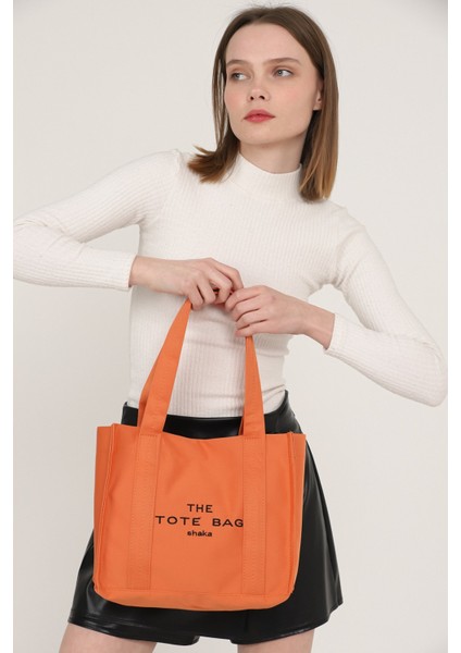 U45 Çıtçıtlı The Tote Bag Shaka Işlemeli Kol Çantası U:25 E:31 G.11 cm
