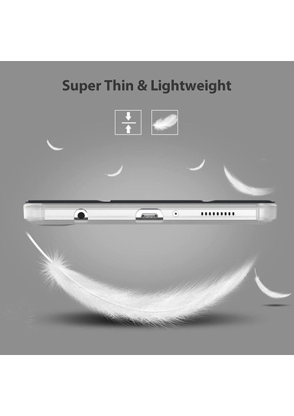 Samsung Galaxy Tab A7 Lite 8.7 Inç SM-T220 Tablet Kılıfı Akıllı Smart Uyku Modlu Katlanabilir Şeffaf Renkli Arka Kapak fiyatları