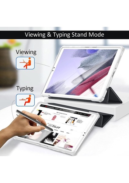 Samsung Galaxy Tab A7 Lite 8.7 Inç SM-T220 Tablet Kılıfı Akıllı Smart Uyku Modlu Katlanabilir Şeffaf Renkli Arka Kapak fırsatları
