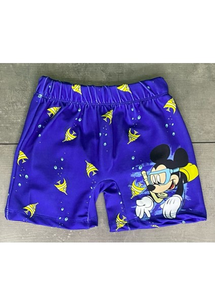 Erkek Çocuk Şort Boxer Mayo Dijital Baskılı Deniz Havuz Mayosu Batman Desen