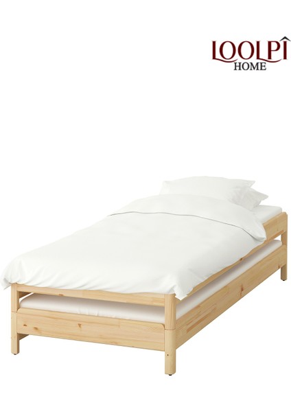 Modüler Sistem Yavrulu Karyola ve Sedir Koltuk Doğal Ahşap Tüm Ölçülerde