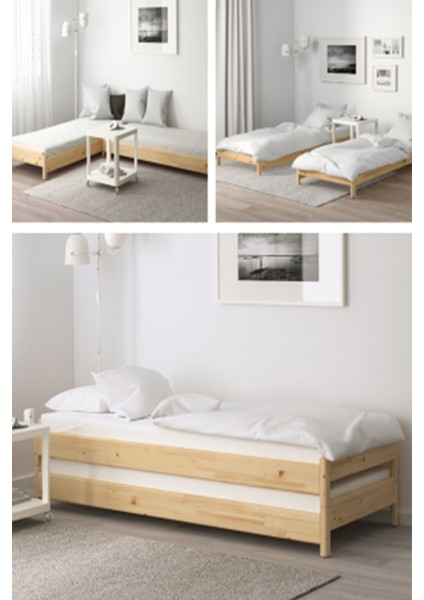 Modüler Sistem Yavrulu Karyola ve Sedir Koltuk Doğal Ahşap Tüm Ölçülerde fiyatları