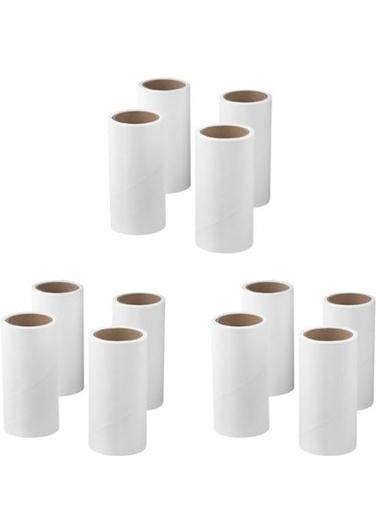 12 Li Rulo Tüy-Iplik Toplama Rulosu Beyaz Renk 60 Parça-9 Metre