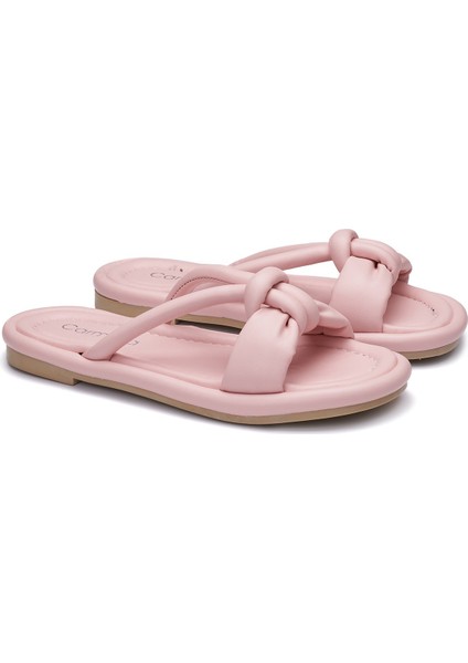 Günlük Kadın Puf Terlik Yumuşak Taban Hafif Esnek Pofuduk Kurdeleli Yazlık Rahat Sandalet 026