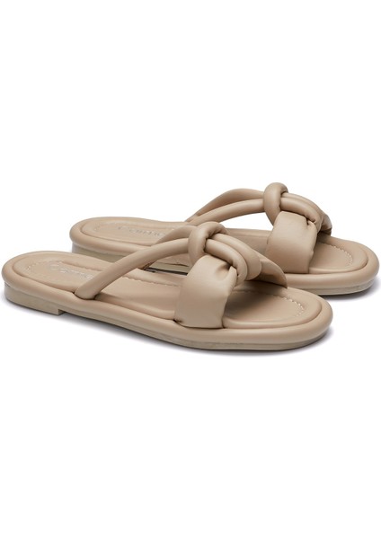 Günlük Kadın Puf Terlik Yumuşak Taban Hafif Esnek Pofuduk Kurdeleli Yazlık Rahat Sandalet 026