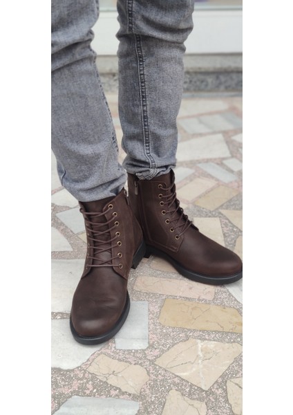 Gerçek Deri Erkek Koyu Kahve Harley Model Bot ( 3517) - Koyu Kahve - 41 - ST00587-KOYU Kahve-41 modelleri