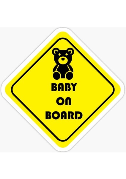 Baby On Board Arabada Bebek Var Oto Sticker Etiket 19CM Md2